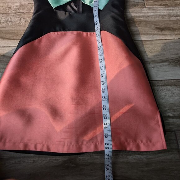 Mustard Seed Women’s Dress Black Coral Green Strapless Look Size M - Picture 2 of 5